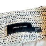 Karen Millen Cream Black Button-Down Blazer Jacket Tweed Work Size 10 Women's Photo 9