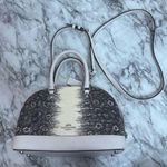 Coach  MINI SIERRA EMBOSSED LEATHER SATCHEL grey cream purse handbag Photo 0