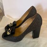 Michael Kors MICHEAL KORS 10M MK SIGNATURE BROWN HIGH HEEL PUMPS GENTLY USED 4 INCH H… Photo 2