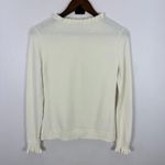 Sundance XS Ivory Ruffle Trim Henley Sweater Cashmere Blend Cottagecore Romantic Photo 5