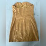 ZARA  Tan Mustard Faux Leather Cocktail Dress size M Photo 8