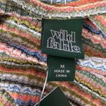 Wild Fable  Women's Striped Pink and Olive Snap Bodysuit - Size Medium - NWT Photo 1