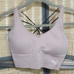 Puma  Pale Pink Sports Bra with Black Crossover Double Straps Photo 0