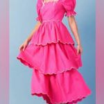 English Factory Scallop Tiered Dress Hot Pink 100% Cotton NWT $185 Contemporary Photo 8