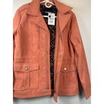 Desigual New  Multi-Pocket Zip Front Jacket Coat Cinched Waist Salmon Pink Sz M Photo 13