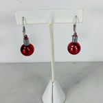 Christmas Ornament Earrings Red 1.75" Photo 3