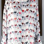Nic+Zoe  Relaxed-fit Perk Up Coffee Cup Print Blouse, Size XL New w/Tag Retail Photo 3