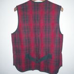 Woolrich  M Wool Sleeveless Red Tartan Plaid Zip Front Pocketed Vest Photo 1