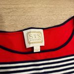 Sail To Sable  Navy Red Striped Long Sleeve Knit Cotton Blend Mini Dress Size L Photo 2