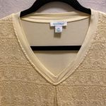 Sundance  Yellow Lace Front V-Neck Silk Blend Short Sleeve T-Shirt Size XS Photo 1