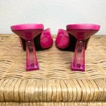 ZARA Hot Pink Lucite Square Toe Mule Heel Size 40 Photo 4