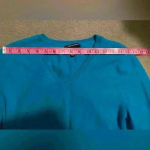 Apt. 9  Woman’s Blue 100% cashmere v-neck‎ pullover sweater size L Photo 4