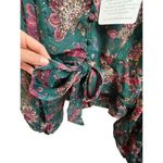 NWT Band of the Free Women XS Paisley Tie Front Crop Top Boho Chic Western Blue Photo 7