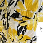 Womens Denim Floral Jacket Stretch Yellow Black Size 8 u Photo 3