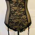 Victoria's Secret Victoria’s Secret Bodysuit 34C Lace Corset Garter Strings Black Sexy Anniversary Photo 6