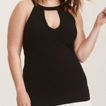 Torrid  3 Plus Size Foxy Cutout Tank Solid Black High Neck Choker Cotton Blend 3X Photo 0