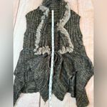 JACK  Asymmetrical Knit Faux Fur Trim Sweater Jacket Vest Size Small Y2K Photo 2