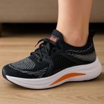 Avia  Women’s Running Shoes Size 7.5 | Black Gray Orange Knit Sneakers Comfort Photo 5