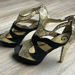 Guess Black and Gold Sparkle 5.25” Heels Size 8.5 Photo 0