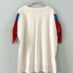 Fantastic Fawn Sequin Shoulder Star White Cotton Short Sleeve Tee Photo 3