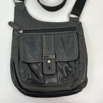 Fossil  Black Leather Crossbody Shoulder Bag Messenger Purse Adjustable Strap Photo 2