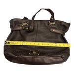 The Sak Brown Leather Large Tote Bag Braided Trim Shoulder Purse Slouchy Hobo Photo 4