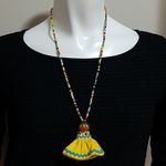 Coconut Husk Doll Necklace Yellow Photo 0