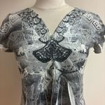 Cato Y2K Butterfly Pleated Accordion Style T-shirt with frills size L Photo 2