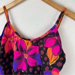Vtg Abstract Print One Piece Swim Sz 14 Hawaiian Floral Dot Print Black Photo 5