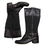 Charter Club  Helenn Riding Boots Wool Quilted Brown Leather Mid Calf Boots 8 Photo 1