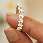 925 Silver Forget me Not Daisy Flower Ring sz 6 Photo 0