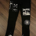 Current Mood Dolls Kill Stitch Lace-Up Patchwork Jeans black stretch denim s Photo 0