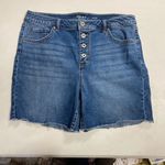 Style & Co . Women’s Jean Denim Shorts Size 12 Blue Frayed Hem Inseam 4” Photo 9