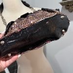 Rampage Vintage Sequin Black Patent Leather Statement Bag Photo 3