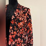 EUC Chaus New York Red, Pink, and Black Floral Open Front Shirt size medium Photo 2