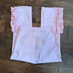 ZARA NWOT Soft Pink Ruffle Split Hemmed Cropped Stretch Trousers Photo 3