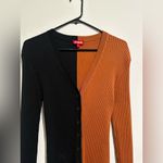 STAUD  Two-Tone Black and Brown Button-Up Dress Photo 2