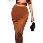 SheIn Satin Halter Top & Maxi Skirt 2-Piece Set - L Photo 2