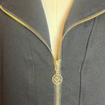 Anne Klein Black Gold Zip Moto Jacket Women's L Photo 4
