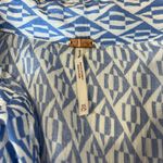 Free People Rillo Blue Patterned Shirt Dress Button Front Beachy Womens XS Photo 4