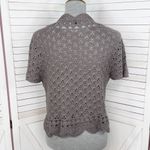 Willi Smith  Boho Cottage Crochet Cardigan Shrug Sweater Taupe Medium Photo 3