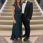 Elliatt  Marabel Hunter Dark Green Maxi‎ Gown V Neck Ruched  Dress Size XL Photo 3