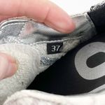 P448  John Low Top Sunset Snake Glitter Heel Lace Up Skateboarding Sneakers White Photo 1