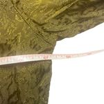 Maeve Anthropologie XS Olive Green Floral Lightweight Zip Up Silky Bomber Jacket Photo 7