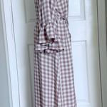 Nordstrom Gingham Long Robe Checkered Wrap Dress XL Ruffle Trim Belted Rayon New Photo 4