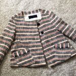 ZARA tweed cropped striped blazer jacket, size small Photo 2