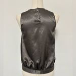 Vertigo Paris Vertigo Gray Satin Pleated Blouson Sleeveless Blouse Sz XS Photo 1