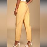 Lulus  Weekend Date Mustard Yellow Cropped Paperbag Waist Pants Size Small Photo 3