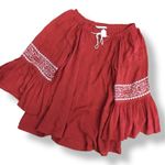 Entro Womens Blouse Size Small Rayon Peasant Rust Boho Hippie Coachella NEW Photo 4