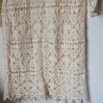 Belldini Chochet Cardigan Boho Coverup Tan Long Sleeve Size S Photo 4